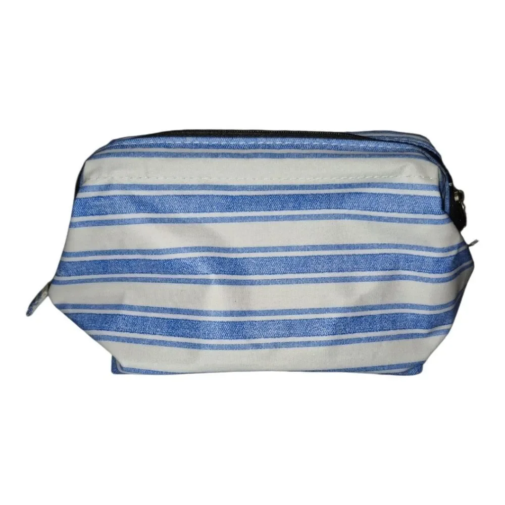 Scout big mouth toiletry bag Blue White Striped